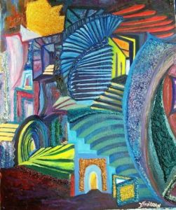 Peinture de JACQUELINE SARAH UZAN: LES CINQUANTE PORTES