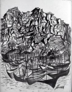 Peinture de JACQUELINE SARAH UZAN: LE PETIT PORT