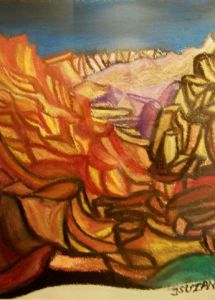 Peinture de JACQUELINE SARAH UZAN: LES   CRETES