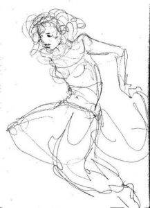 Dessin de claude hardenne: DANSEUSE