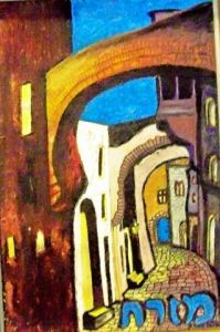 Peinture de JACQUELINE SARAH UZAN: la rue