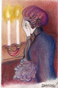 Peinture de JACQUELINE SARAH UZAN: devant les lumières