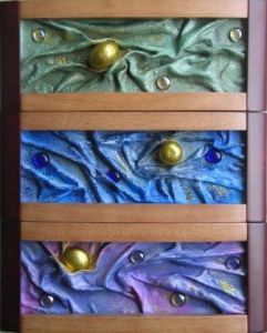 Oeuvre de Caty Pay: Three, Pink, Blue, Green