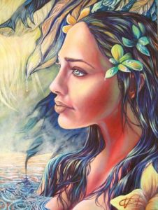 Peinture de Chantale Vincelette: Fleur de Lotus