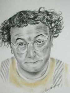 Dessin de chavanne marc: Coluche