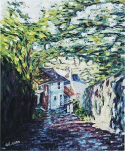 Peinture de Gerard SERVAIS: Saint Céneri le Gérei