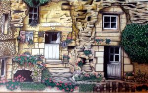 Dessin de SEVERINE NOIROT: Maison troglodyte