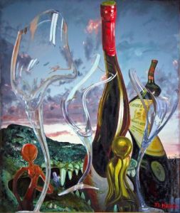 Peinture de jean louis manuel: Jolies bouteilles