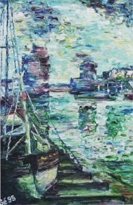 Peinture de Gerard SERVAIS: La Rochelle par temps de brume