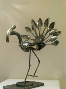 Sculpture de Roland GOURDON: Le PAON  CUISINIER