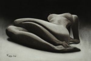 Peinture de MONFORT Muriel: le nu graphique