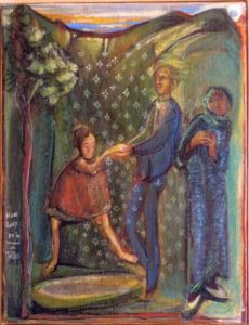 Peinture de Thierry Kedinger: variation avec Henri le Vert