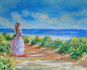 Peinture de Andre Rosiere: L'attente