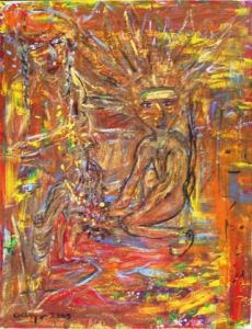 Peinture de OD' ILE : TRIBU -Le Grand Esprit ou message prémonitoire des Indiens d'Amérique