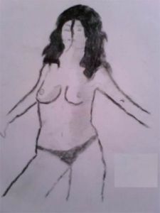 Dessin de Orci: Demi-Nu de femme.