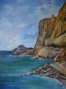 Peinture de Aurelio Padovani: rocher