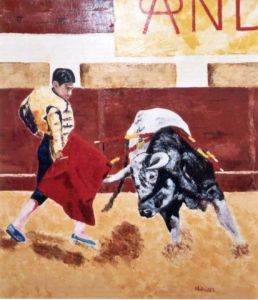 Peinture de alain Gaudin: corrida