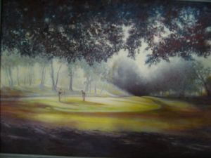Peinture de Jacques-Henry Lagranges: golf au petit matin