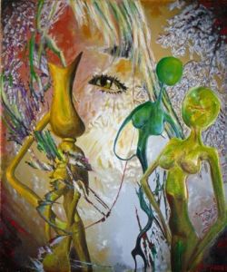 Peinture de jean louis manuel: Corvée d'eau à l'œil