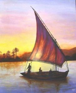 Peinture de Marie-Jose NOUGALIAT: La Felouque