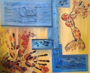 Oeuvre de arlette hurel: grimoire au cracheur de feu