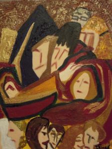 Peinture de JACQUELINE SARAH UZAN: PORTRAIT DE FAMILLE