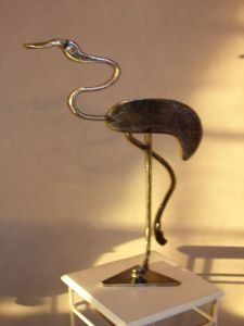 Sculpture de jp: flamant rose