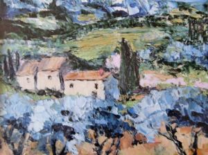 Peinture de MARIE-THERESE VION: paysage de provence