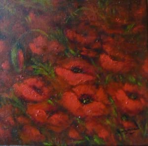 Peinture de Suzanne ACCARIES: Rouge et Vert