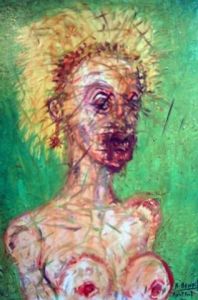 Peinture de Rabah BENDIF: One of the day I will cut you in little pieces