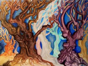 Peinture de JACQUELINE SARAH UZAN: crépuscule