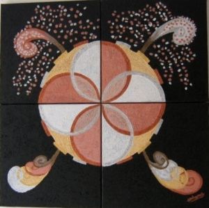 Peinture de Marie-rose Atchama: belle de nuit et belle de jour