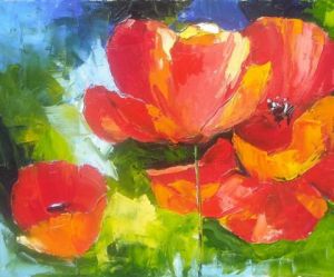 Peinture de Veronique LANCIEN: p'tits coquelicots  version n°2