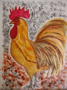 Peinture de GHIS: LE CHANT DU COQ