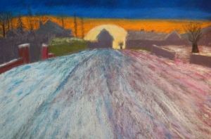 Oeuvre de claude crepin: crépuscule enneigé