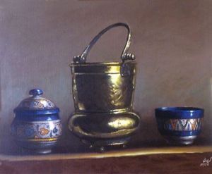 Peinture de krich med: nature morte aux bronze
