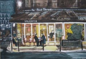 Peinture de olivier laplace: bar de nuit