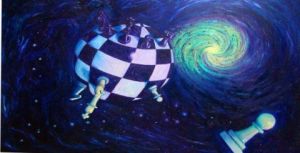 Peinture de tetris: un monde d\'échecs 