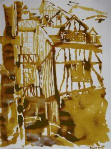 Peinture de Bruno Avril : Rue des Chanoines Rouen 