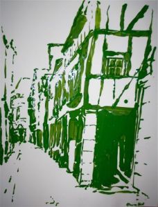 Peinture de Bruno Avril : Rue Saint Romain Rouen