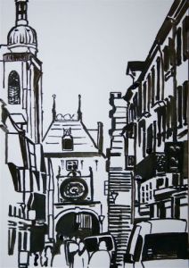 Peinture de Bruno Avril : Gros Horloge Rouen 