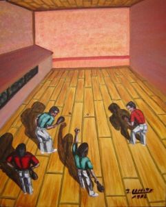 Peinture de LAFFITTE Jacky: Partie de pala au trinquet