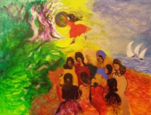 Peinture de JACQUELINE SARAH UZAN: la plage