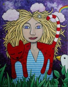 Peinture de Nicolas Petit: Pour toi j'ai rangé mes griffes.