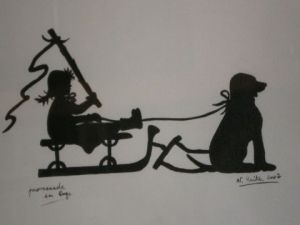 Peinture de REITER Nicole: promenade en luge