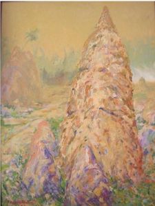 Peinture de waheb khaled khodja: le grand conne sous la tempette de sable