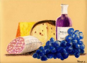 Dessin de Claudine Friant: Nature morte