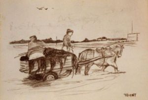 Dessin de Claudine Friant: Goémoniers