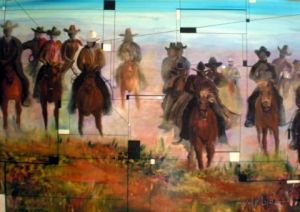 Peinture de ALAIN FAURE: LA HORDE SAUVAGE