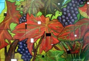 Peinture de ALAIN FAURE: VIGNE ROUGE